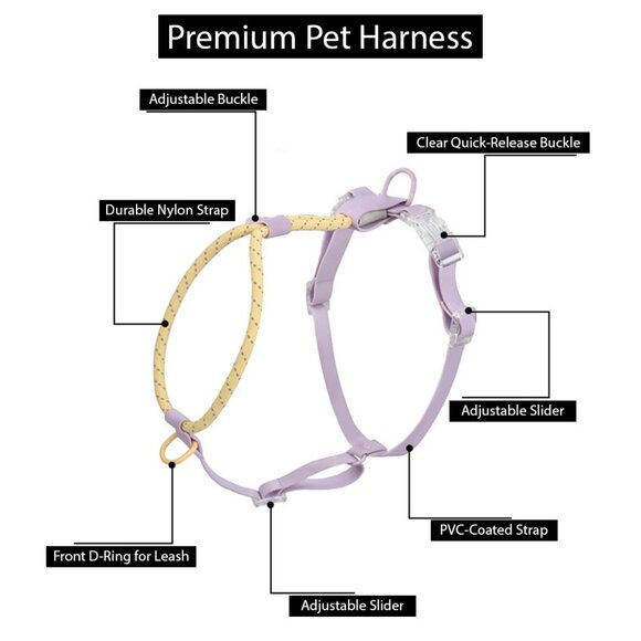 PVC Dog Harness Set | Waterproof No-Pull | Reflective Leash Included - Picture 9 of 9